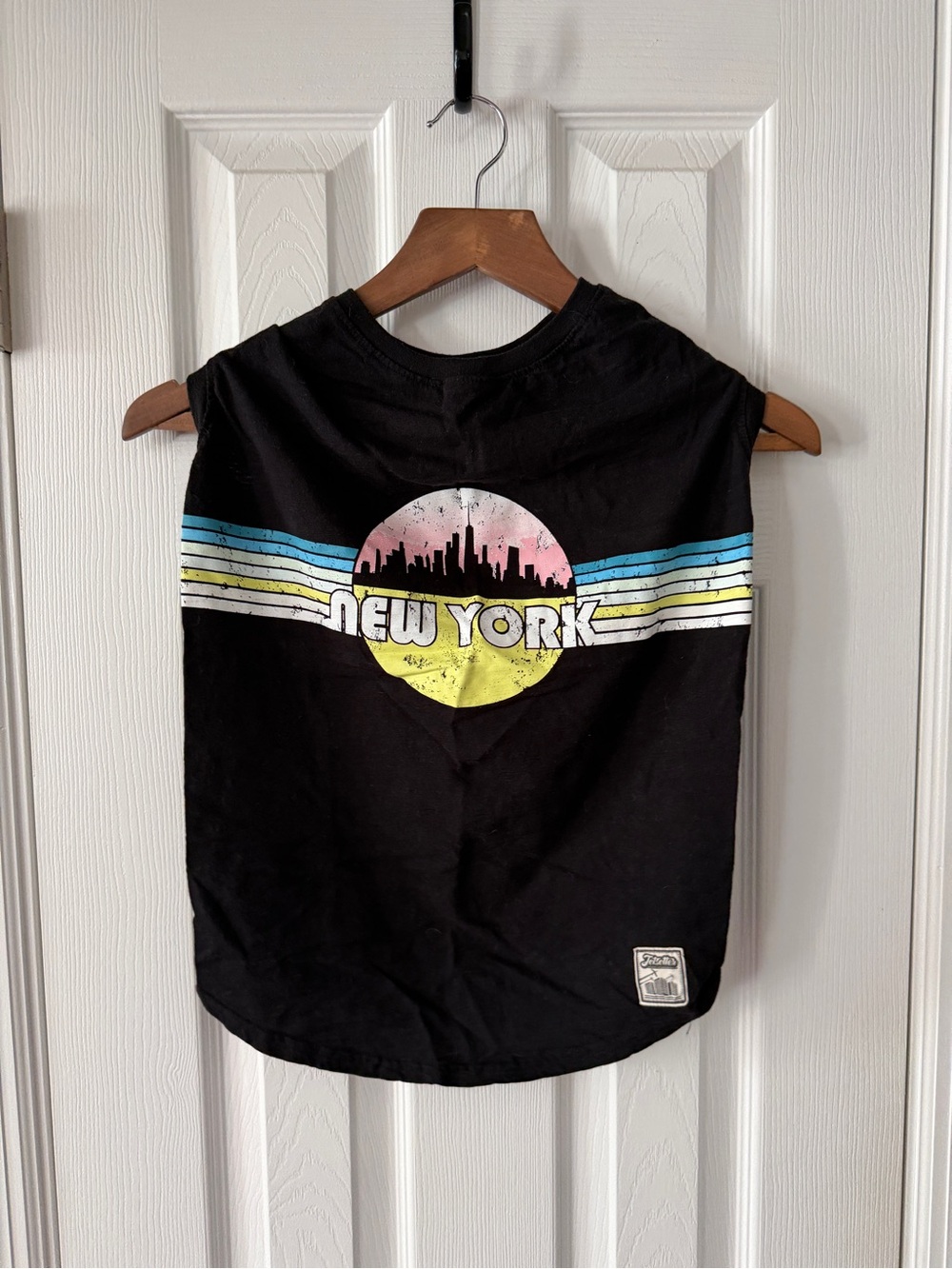 New York Graphic Dog Tee - Black with Pastel Accent